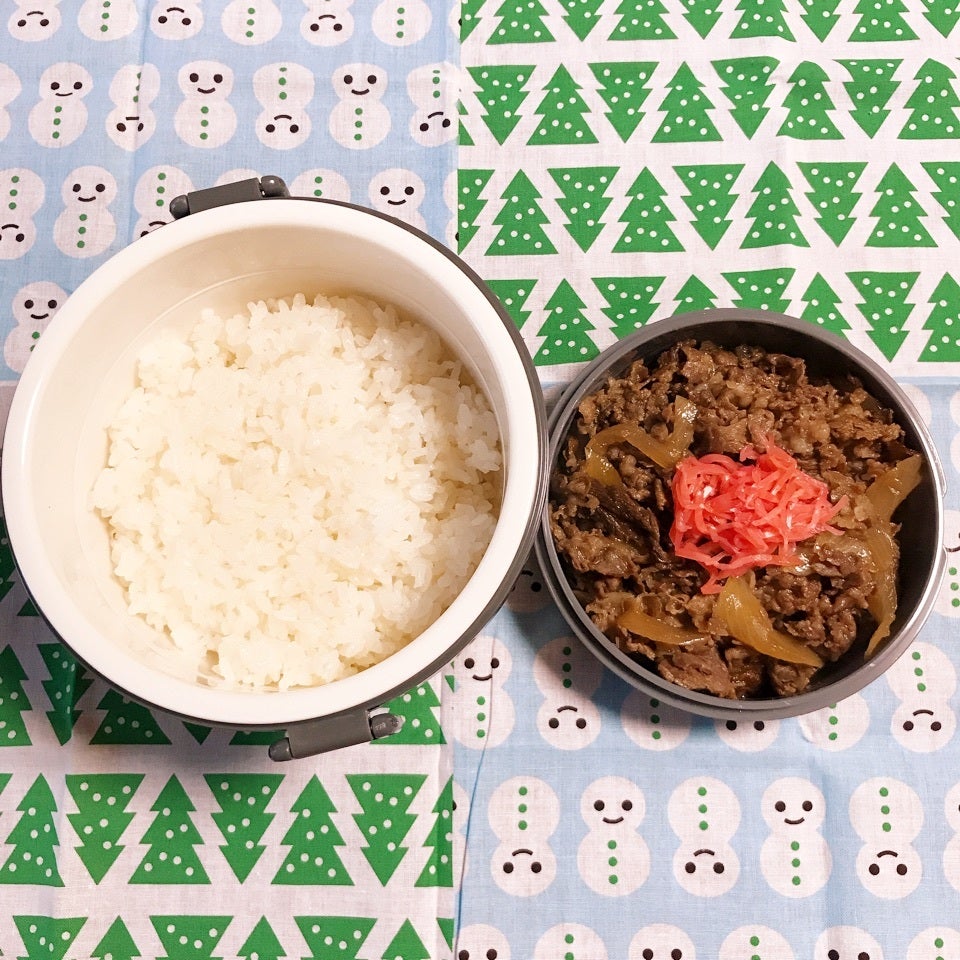 中2次男試合弁当♡伊賀牛丼