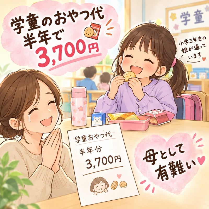 一年の学童のおやつ代合計6700円の画像