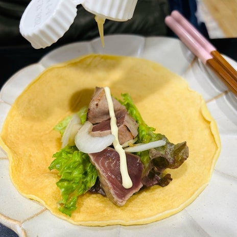 美味しかったカツオのたたきクレープの画像