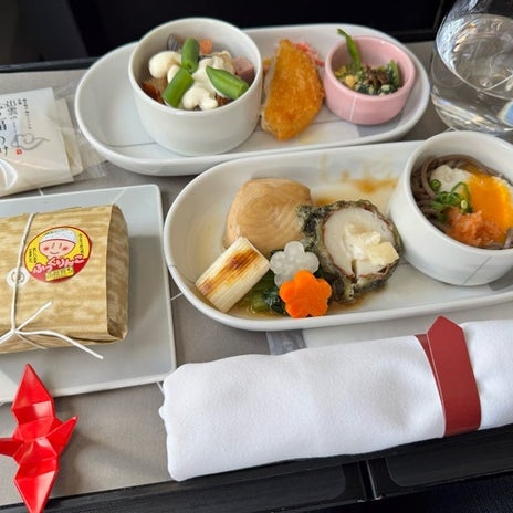 薬丸裕英 機内食でさめの煮付けの画像