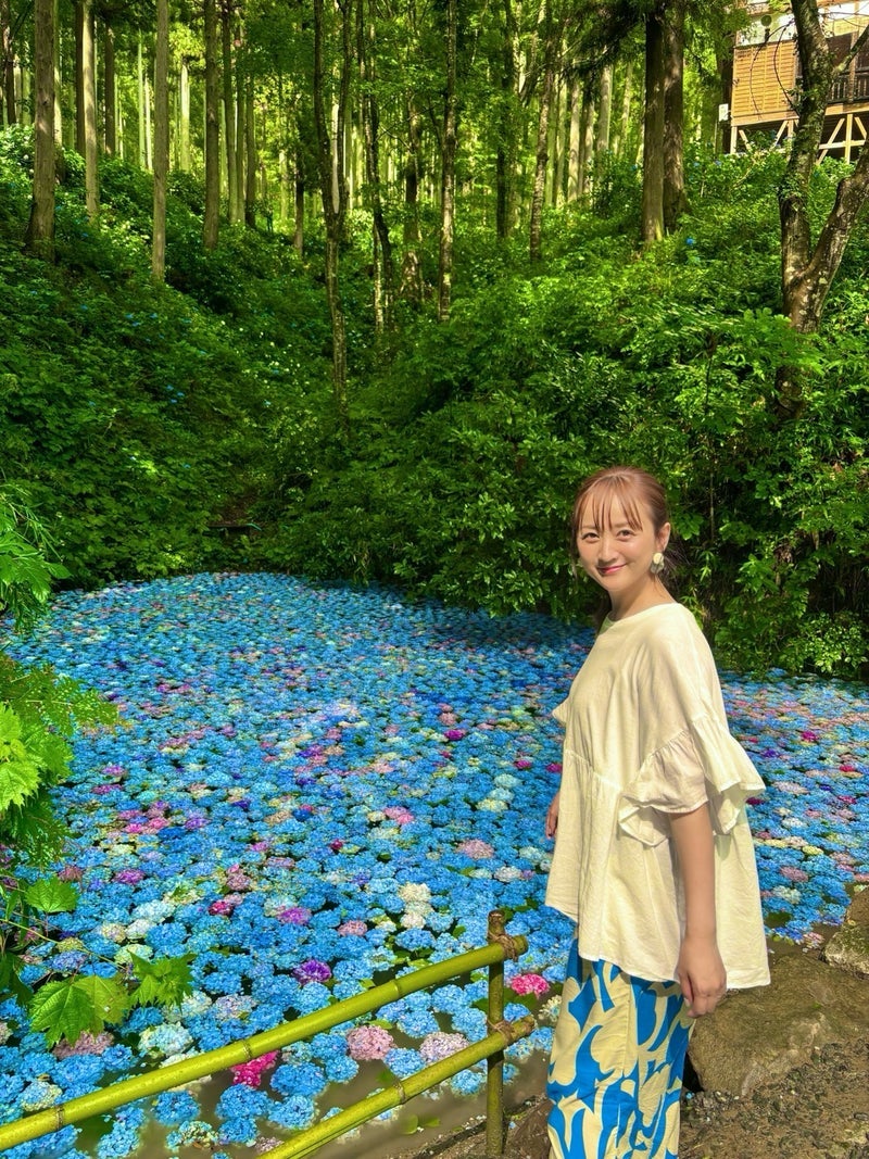 小松彩夏 家族と訪れたあじさい園の画像
