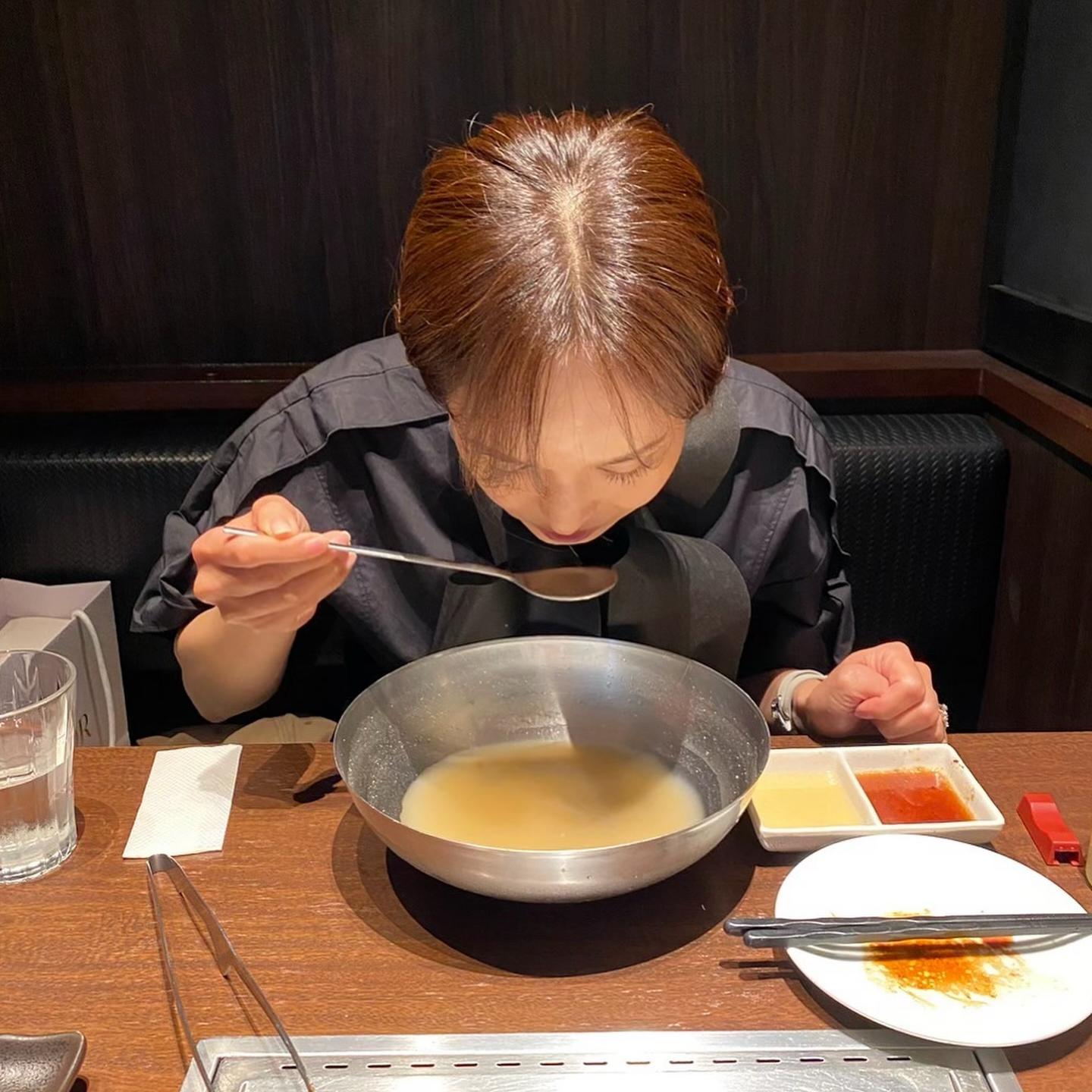 夫・若乃花と出かけ食べた料理の画像