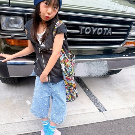 親子コーデで行ったシール交換イベントの画像