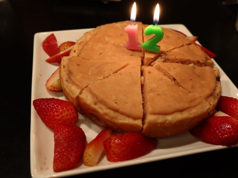 プロテインで作った誕生日ケーキ
