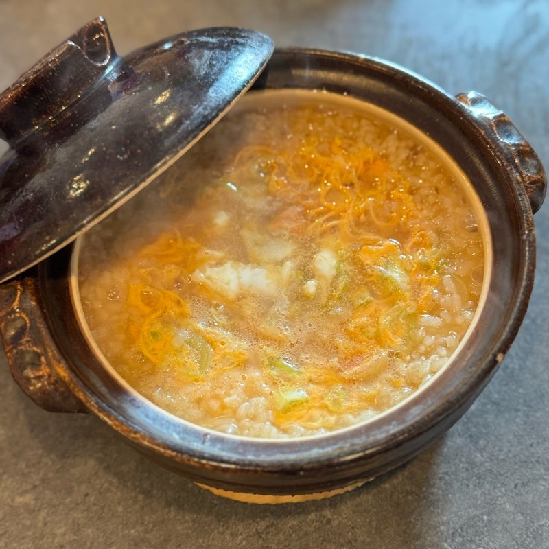 だいた 残りご飯とネギで卵の雑炊の画像