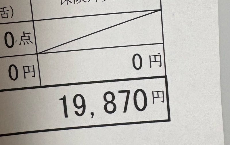 歯医者で400円足りなかった出費の画像