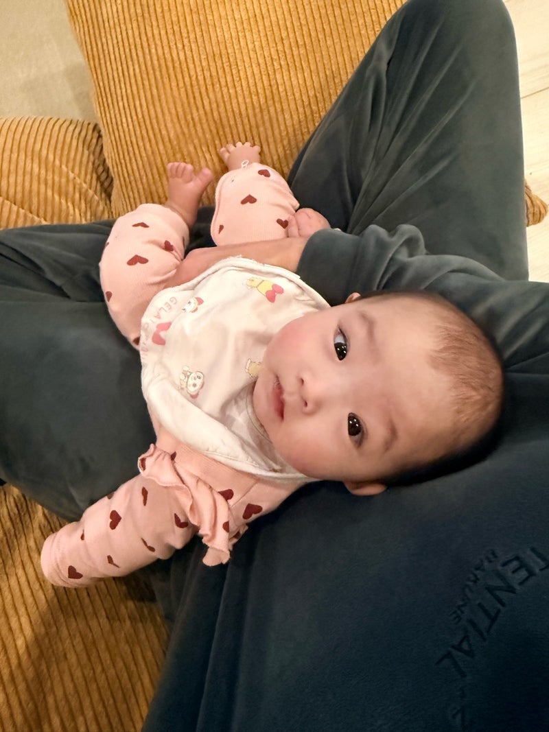 杉浦太陽 京都から戻り次女の癒しの画像