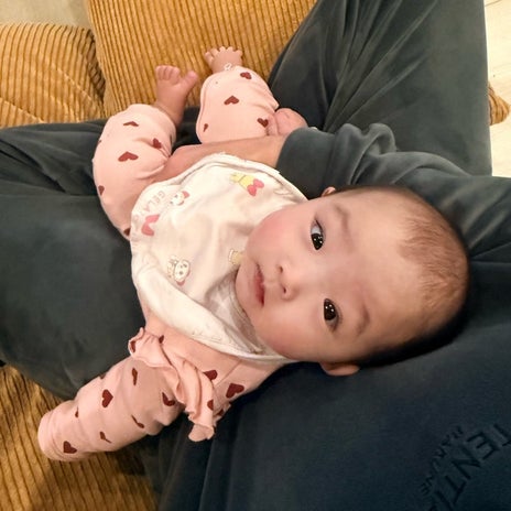 杉浦太陽 京都から戻り次女の癒しの画像