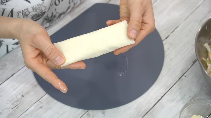 揚げずに作る新玉ねぎの簡単春巻きの画像