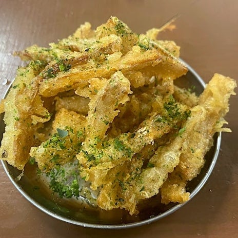 友人と食べたお酒の進むメンマ天ぷらの画像