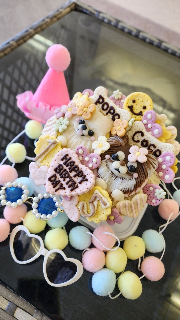 可愛すぎた持ち込みのお誕生日ケーキの画像