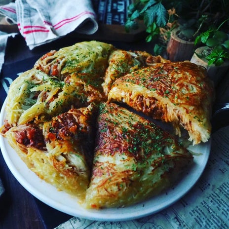 市販のミートソースで簡単ガレットの画像