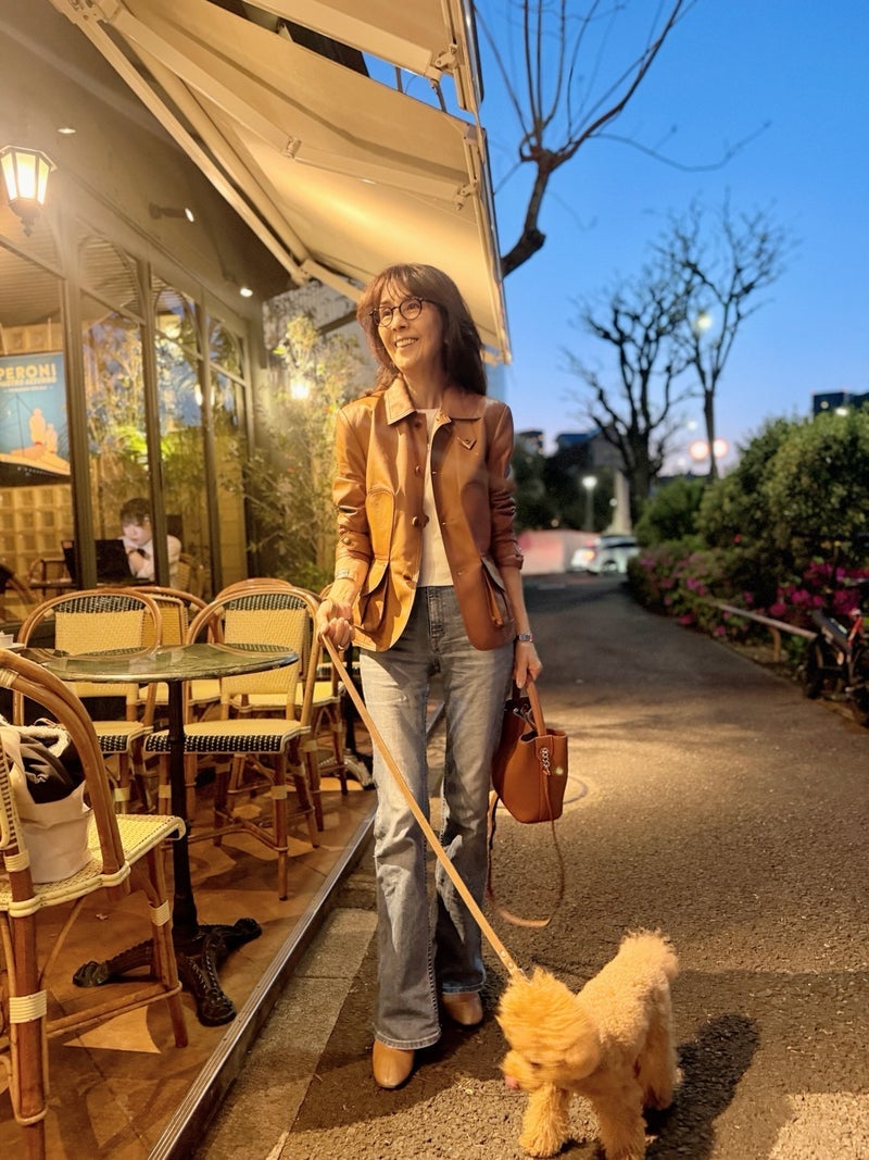 柏木由紀子 お気に入りの革ジャンの画像