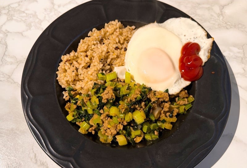 運動終わりに食べたガパオ風ライスの画像