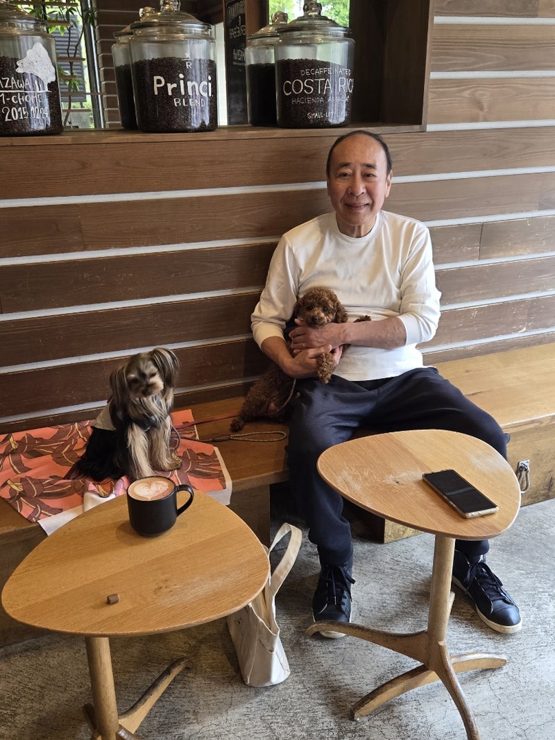 夫とワンちゃんと過ごした楽しい時間の画像