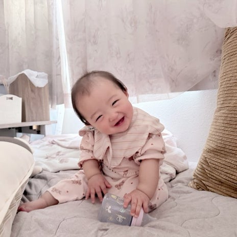 辻希美 目が合う次女の朝の笑顔の画像