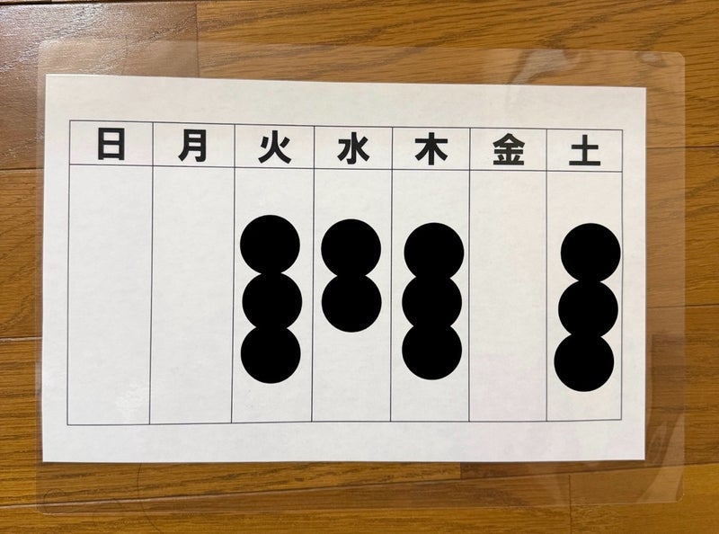認知症の父のために作った一覧表の画像
