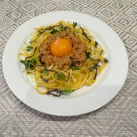 堀ちえみの夫 今朝の納豆スパゲッティの画像