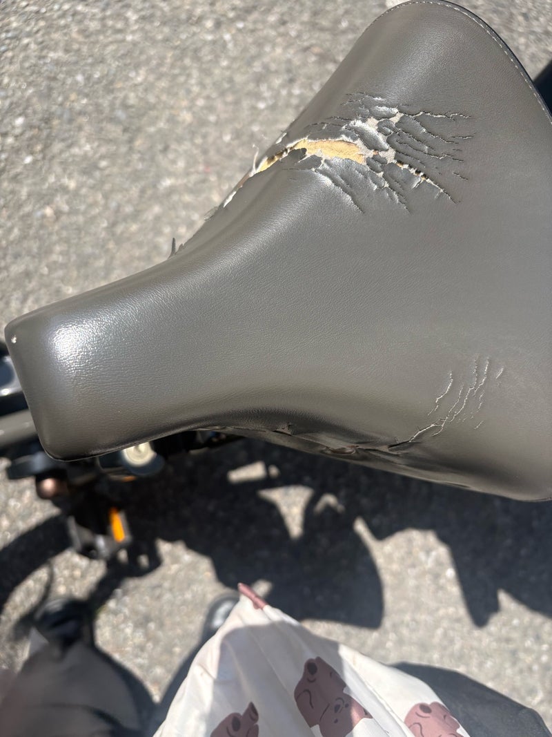 自転車を押して引きずりながら帰宅の画像