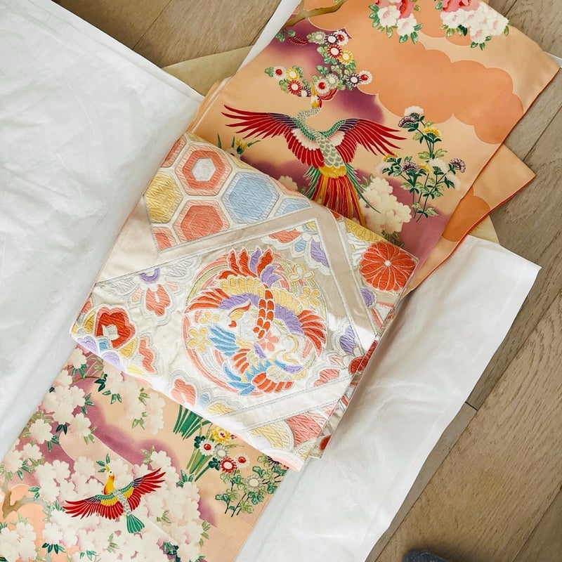 フリマサイトで購入した着物と帯の画像