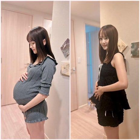 浜田翔子 第2子妊娠時大きいお腹の画像
