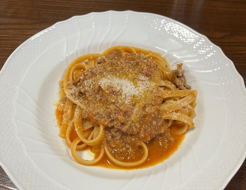 だんなさん作のボロネーゼで増量の画像