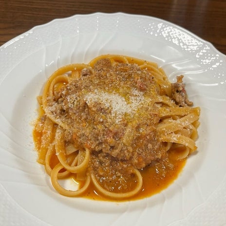 だんなさん作のボロネーゼで増量の画像