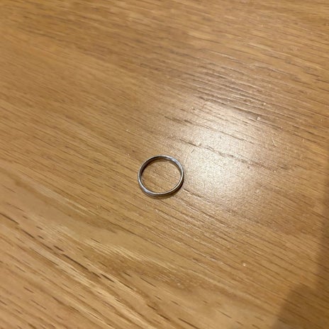 給食調理の仕事で外した結婚指輪の画像
