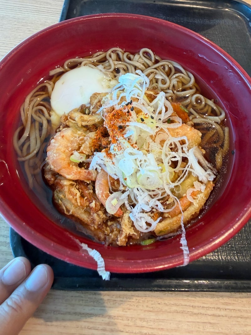團十郎 空港の遅延で食べた蕎麦の画像