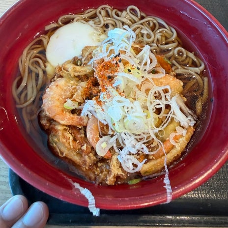團十郎 空港の遅延で食べた蕎麦の画像