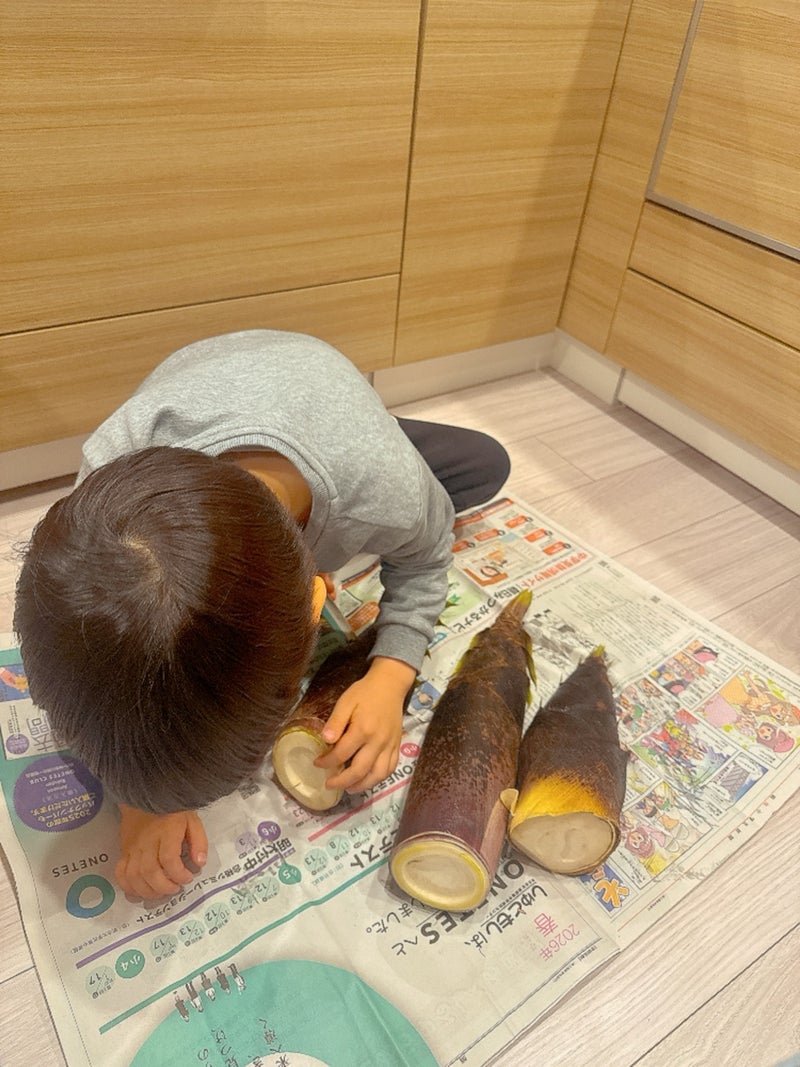 小倉優子 米ぬか無しで筍を下茹での画像