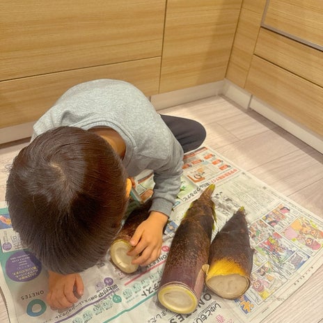 小倉優子 米ぬか無しで筍を下茹での画像