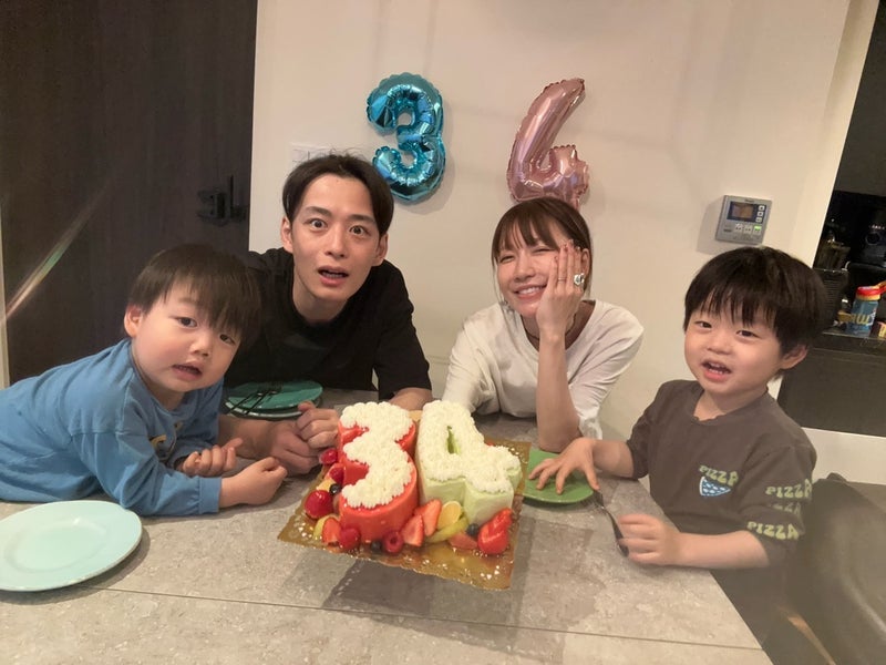 桃 子達に用意した誕生日ケーキ