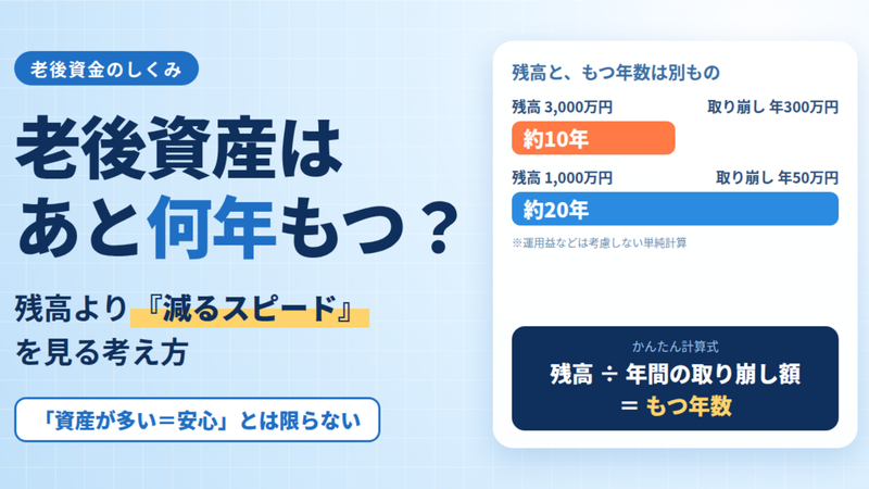 老後資産で残高より大切なことの画像