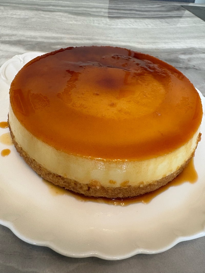 砂糖を減らした甘いプリンケーキの画像
