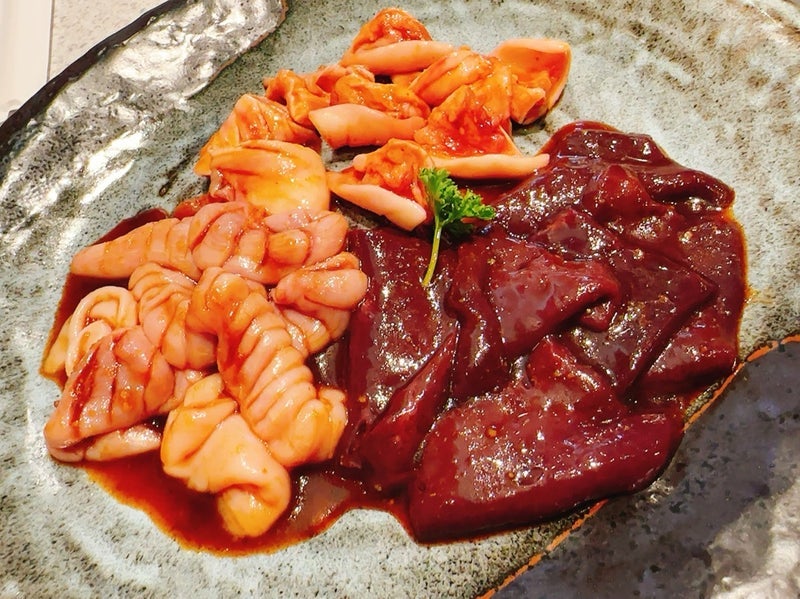 お友達と白米と一緒に食べたホルモンの画像