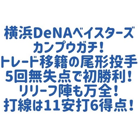 移籍投手の好投で掴んだ完封勝利の画像