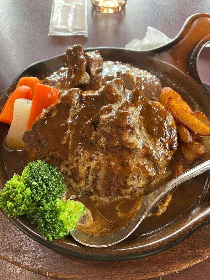 少し塩気が強い煮込みハンバーグの画像