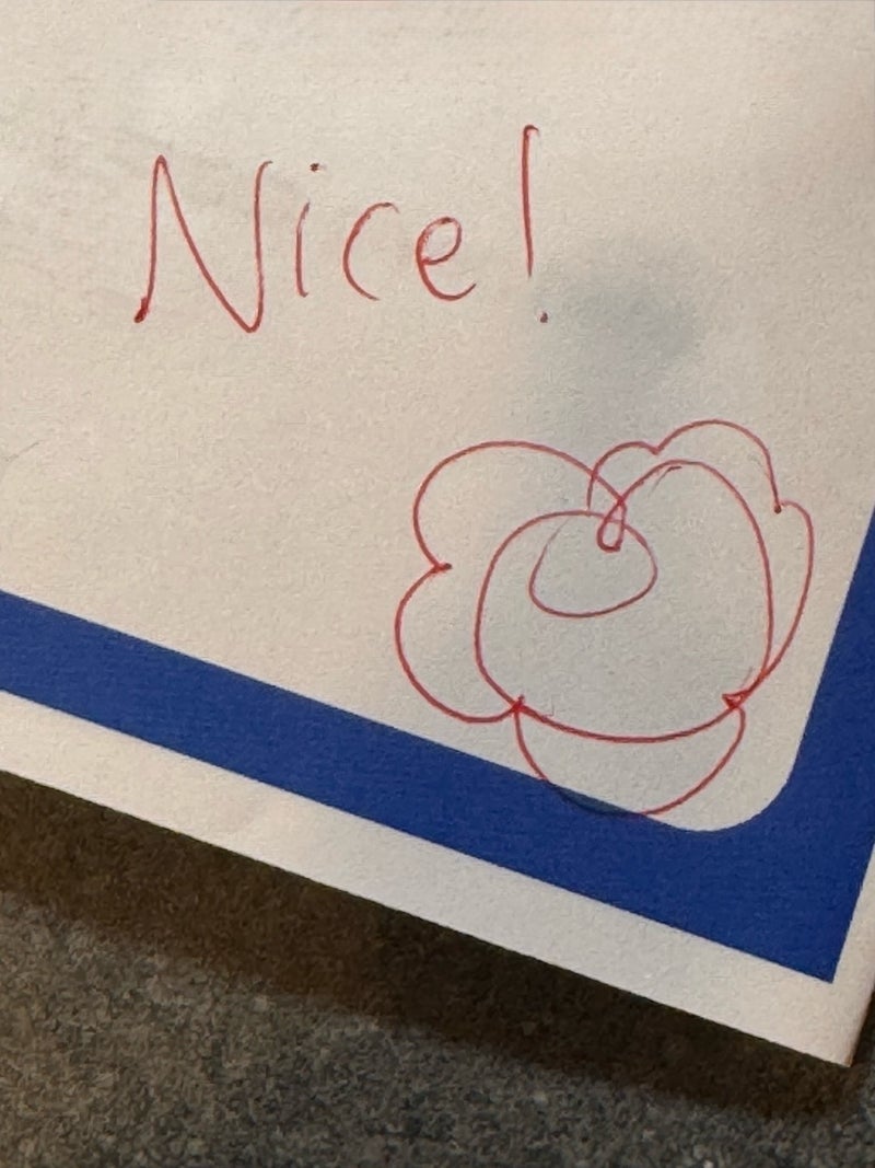 だいたの夫 初の宿題ではなまるの画像