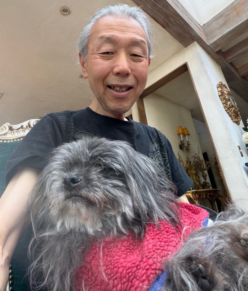 假屋崎 80歳超え元保護犬の愛犬の画像