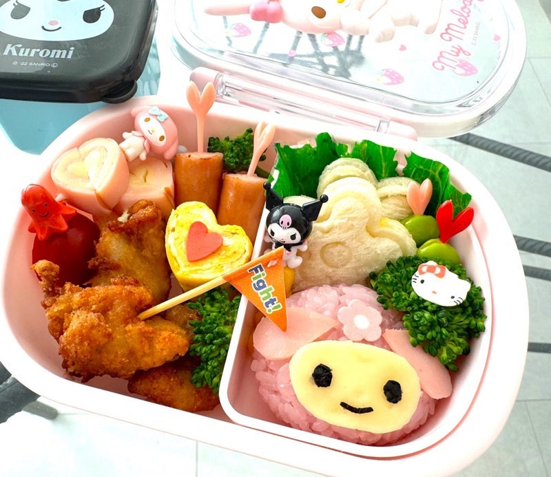 丘 娘のマイメロ弁当が空になり涙目の画像