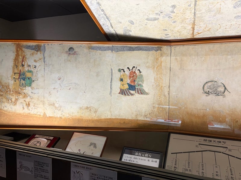 壁画館のレプリカに興奮した私の画像