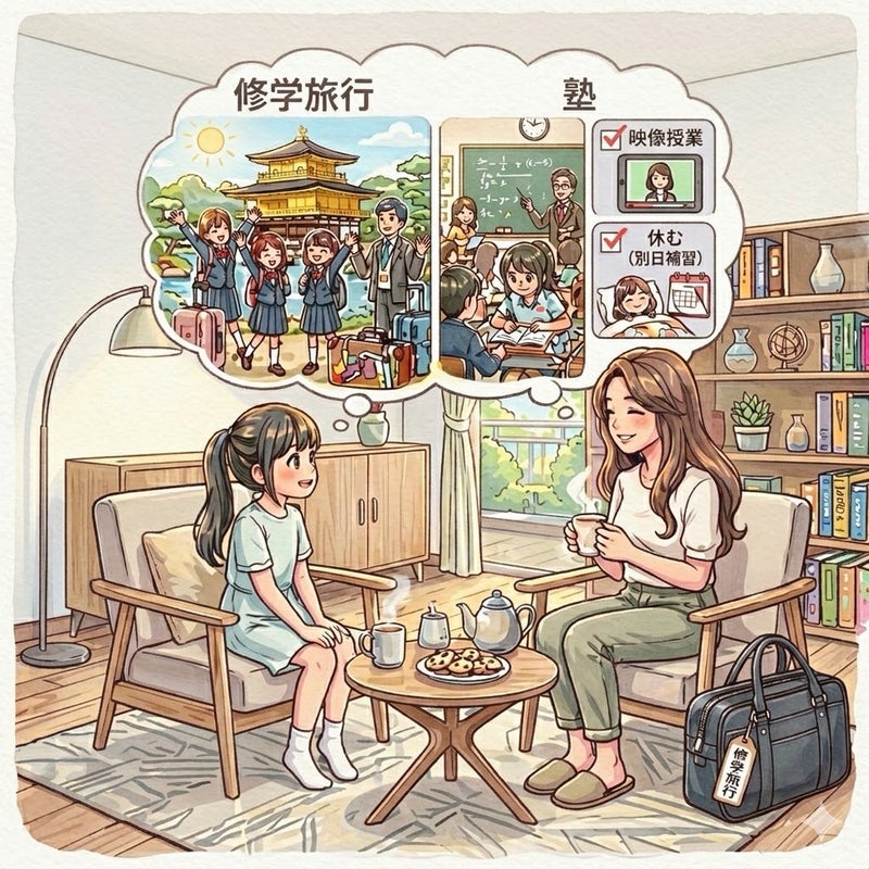 受験生の修学旅行と塾の欠席の画像