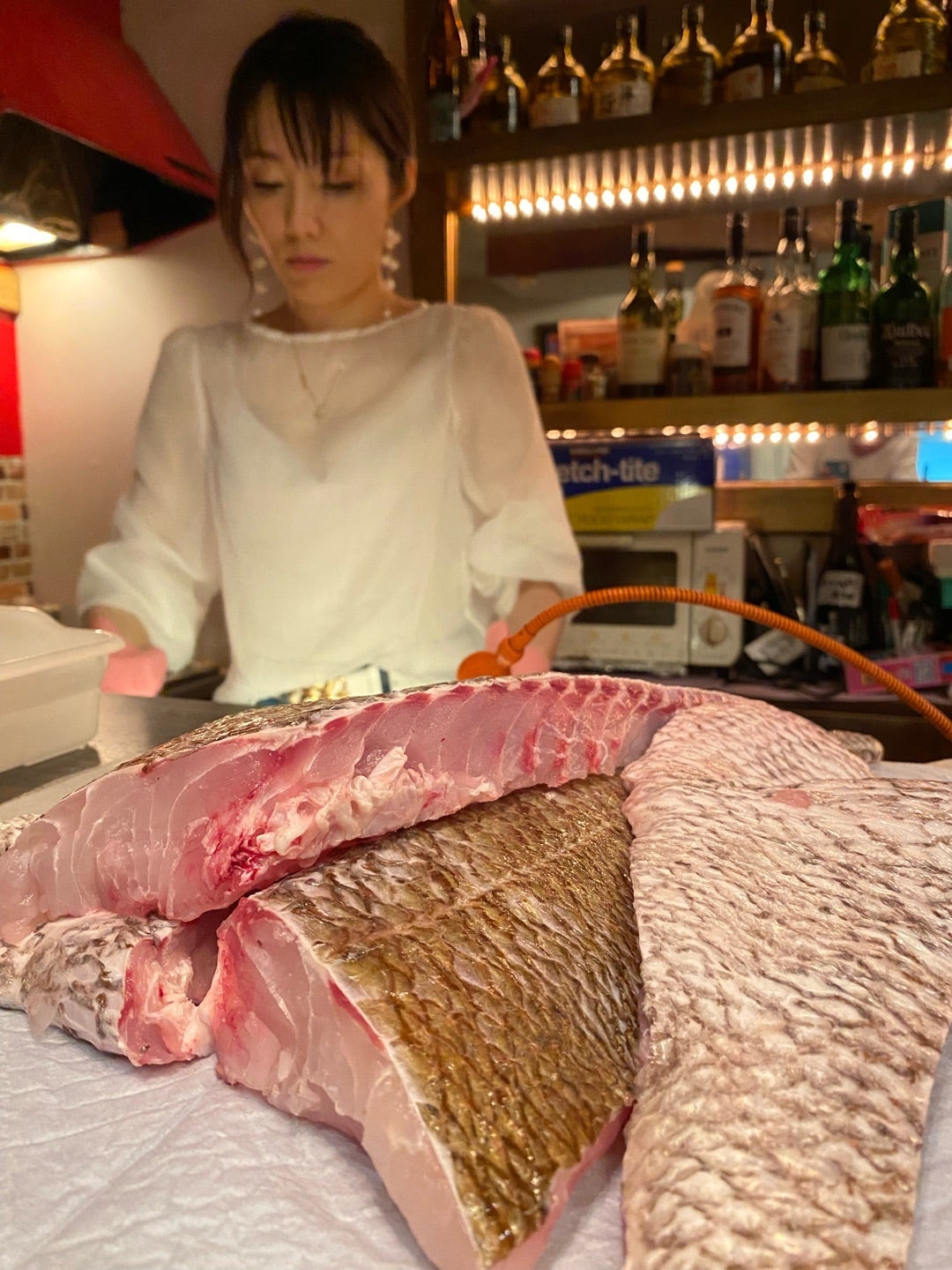 川崎麻世 早速妻が捌いてた真鯛