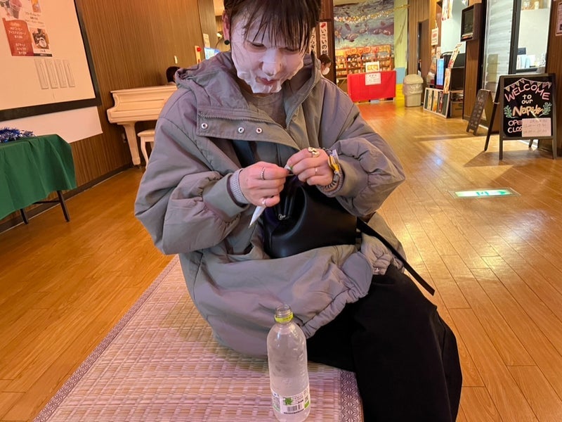 桃 銭湯でゆっくりご飯を食べた幸せの画像