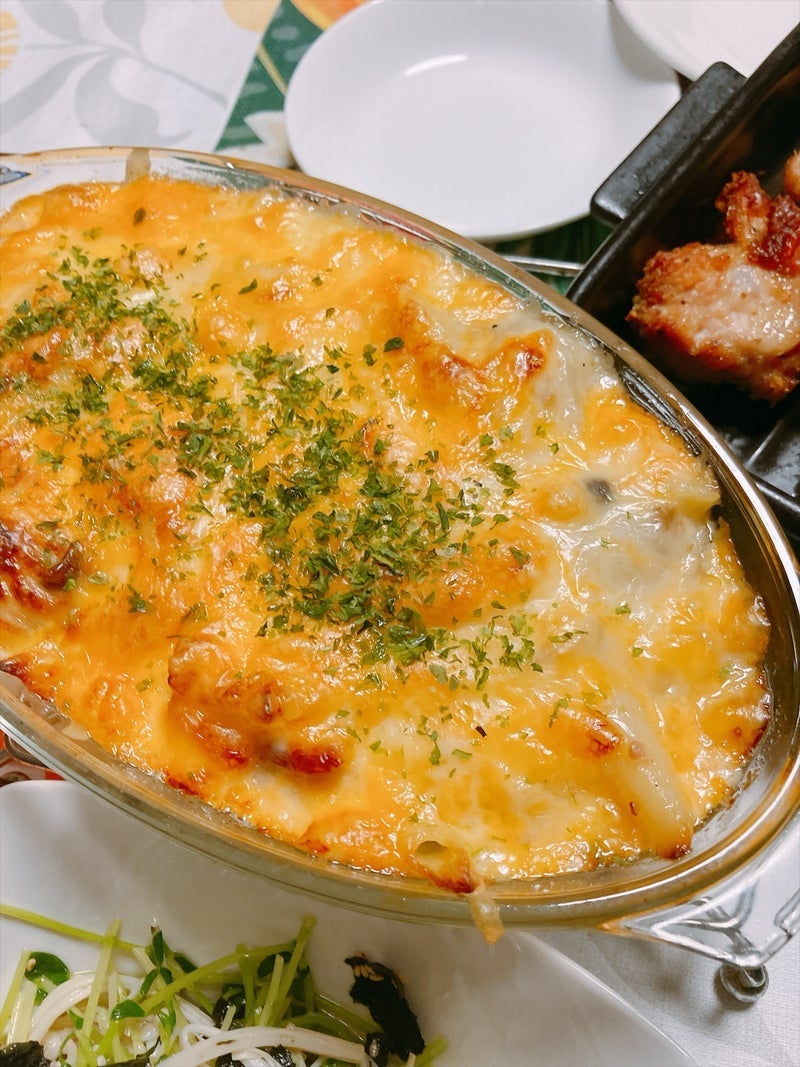 全然食べない旦那が食べたグラタンの画像