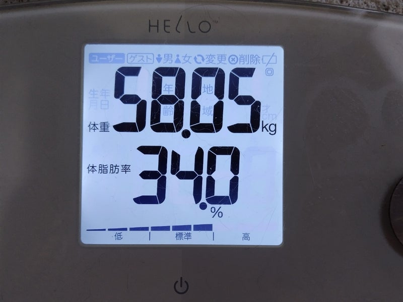 目標届かず増量してしまった体重の画像