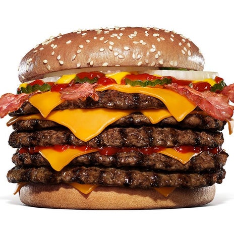 バーガーキングのチーズ8枚のバーガーの画像
