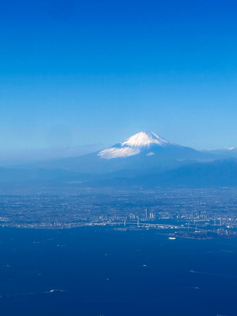 笠井アナ 機内から見た美しい富士山の画像