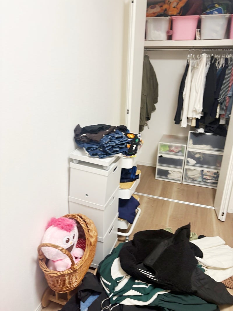 子供達のクローゼットの整理整頓の画像